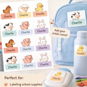 farm animals name labels — printable stickers | instant download